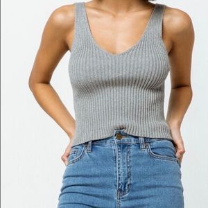 BRAND NEW Tilly's grey sweater tank top shirt